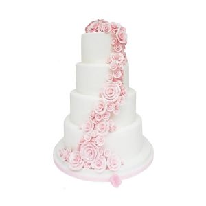 Rose Shower Wedding Cake