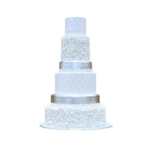 Silver Petals Wedding Cake