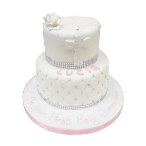 2-Tier-Communion-Rose-cake